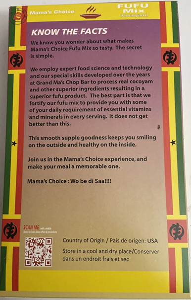 Mama's Choice Cocoyam Fufu 624g